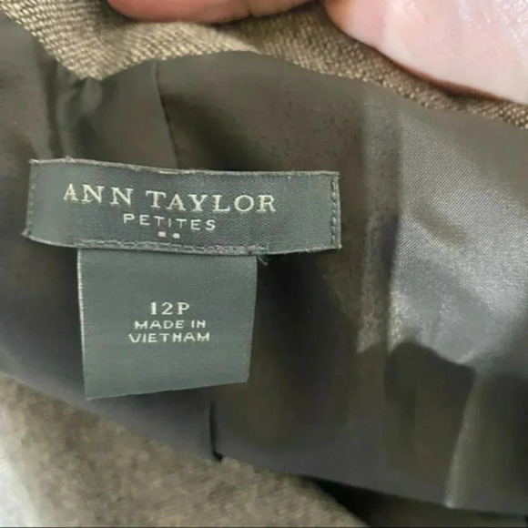 Ann Taylor petite 12P brown tweed wool blend blazer - Picture 5 of 5